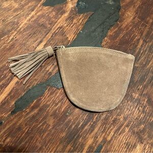 SUEDE  5.5” x 4.5” Zip Coin Purse with Tassel